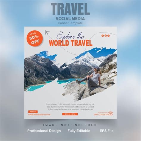 Premium Vector Vector Travel Social Media Post Template