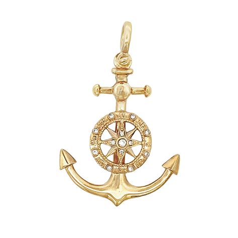 Anchor And Compass Rose Pendant 14kt Cedar Chest Sanibel