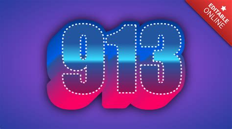 913 | 3D Estilo Los Años 80 Retro Y Vintage | Generador de Efectos de Texto