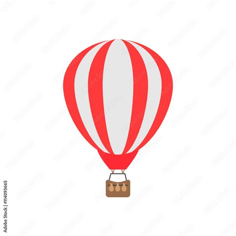 Hot Air Balloon Isolated On White Background Vector Illustratio Stock