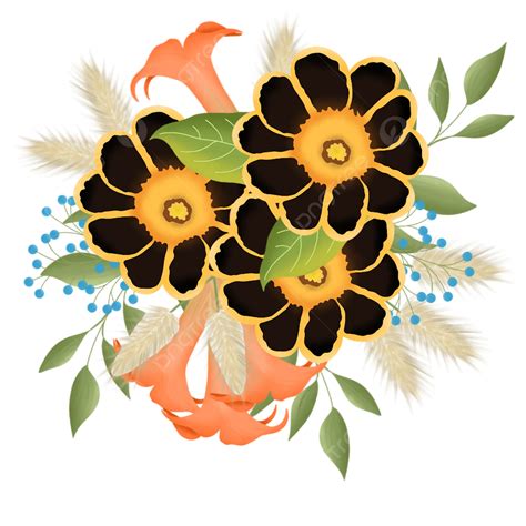 Linda Ilustração De Buquê De Flores Png Flor Ramalhete Lindo Buquê