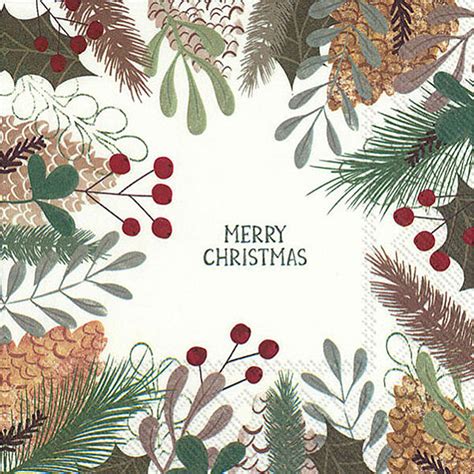 Servietten Natural Merry Christmas Ihr Mixin Home