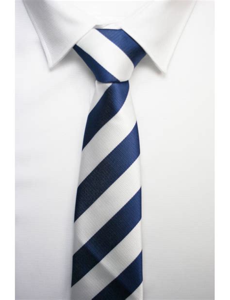 Corbata Rayas Anchas Azul Blanco Vizenzo