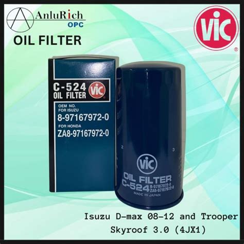 Vic Oil Filter For Isuzu D Max 08 12 And Trooper Skyroof 30 4jx1 Part