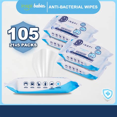 Inspi Babies Antibacterial Wipes 105 Sheets Pack Of 5 Shopee Philippines