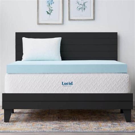 Lucid Comfort Collection 4 Inch Gel And Aloe Infused Memory Foam Topper