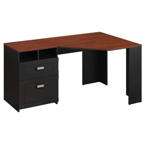 Reversible Corner Desk In Antique Black By Bush Home Office Furniture