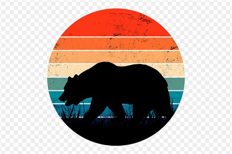 Bear Silhouette Retro Sunset Vintage Graphic By Topstar Creative Fabrica