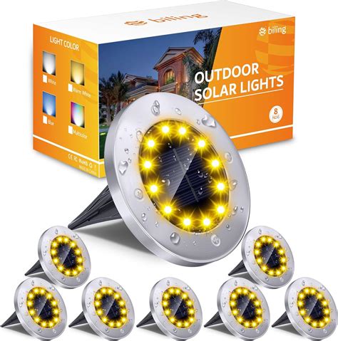 Biling Luzes Solares De Solo Ao Ar Livre Pacotes Leds Brilhantes