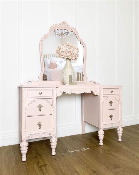 New Exclusive Forever Pink Vintage Vanity With Mirror Antique