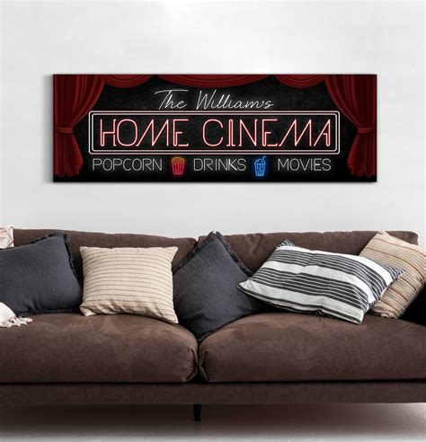 Personalized Home Cinema Sign Custom Movie Room Wall Art Theater Room