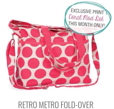 Retro Metro Fold Over In Coral Mod Dot Thirty One Gifts Thirty One