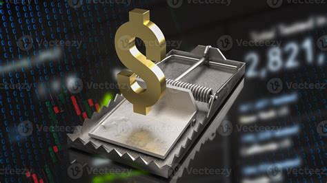 The Gold Dollar Symbol In A Trap For Business Concept 3d Rendering