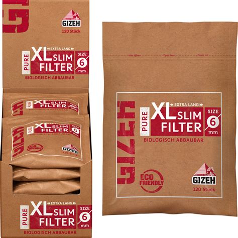 Gizeh Pure Xl Slim Filter Mm In Deiner Tabak Welt