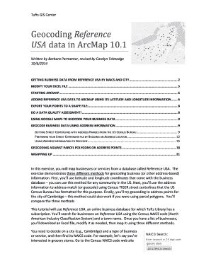 Fillable Online Geocoding Reference Fax Email Print PdfFiller