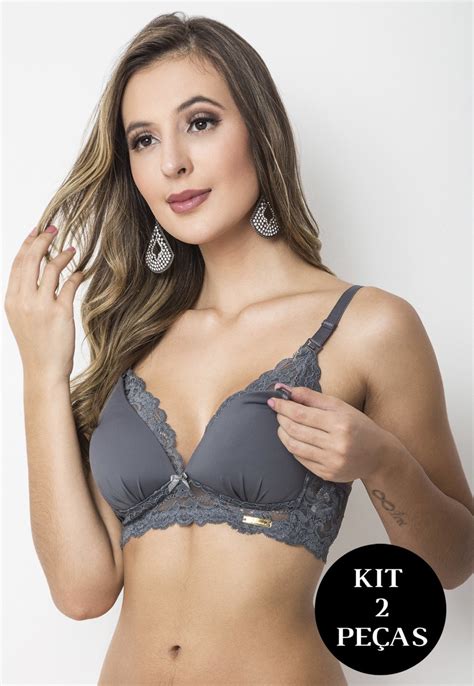 Kit Suti S De Amamenta O Gabi Lingerie Bojo Confort Gestante Renda