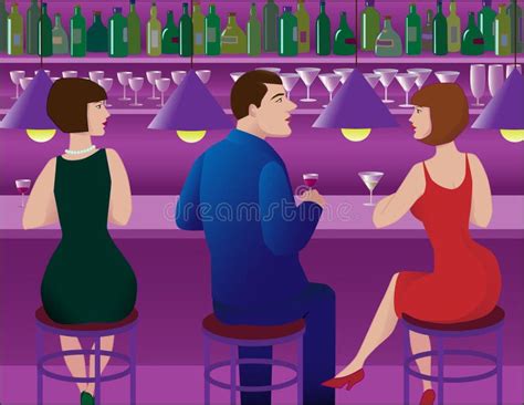 Bar scene stock vector. Illustration of interior, jealousy - 9337171