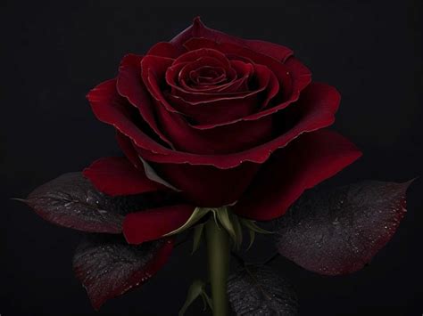 Premium Ai Image Realistic Dark Red Rose 2