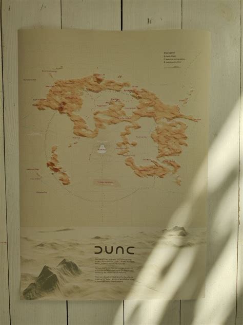 Printed Dune Map 3d Terrain Map Of Arrakis Dune Poster Etsy