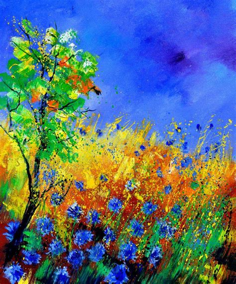 Pol Ledent Cornflowers Hi End Print On Canvas