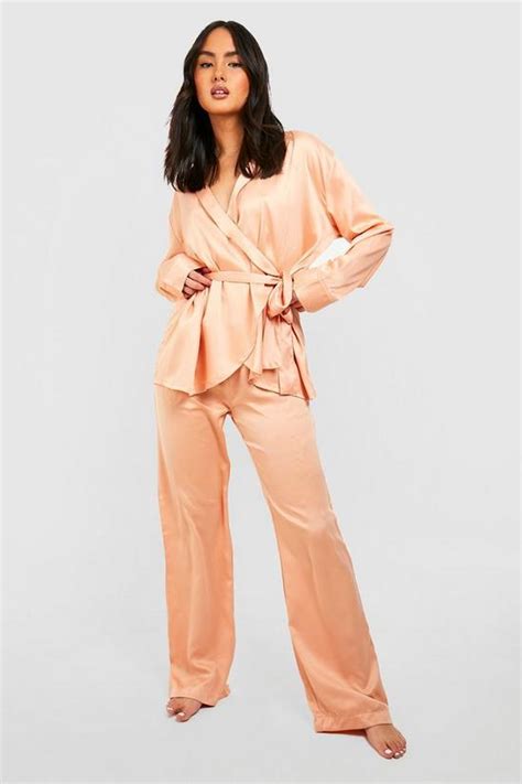 Nightwear Premium Maid Of Honour Tie Waist Satin Trouser Pyjama Set