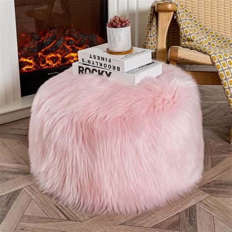 Amazon Asuprui Fur Pouf Ottoman Stool Floor Bean Bag Chair No