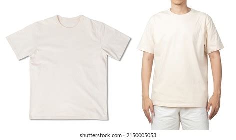 Beige T Shirt Mockup Isolated On Stock Photo 2150005053 | Shutterstock