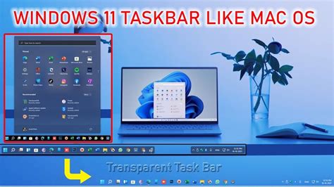 Customize Windows 11 Taskbar Like MAC OS Windows 11 Transparent