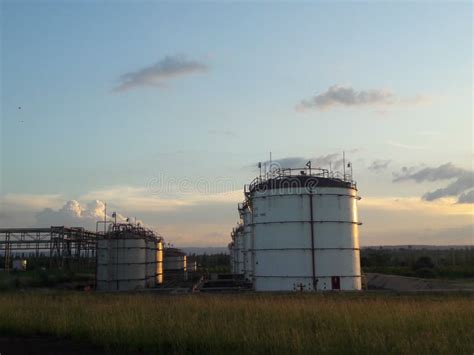 Product Storage Tank Yard Of Oil Industrial Stock Image Image Of