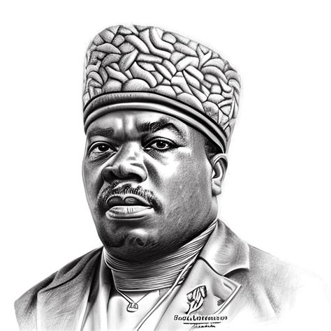 Marcus Garvey Portrait Black And White Graphic · Creative Fabrica