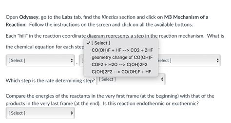 Open Odyssey Go To The Labs Tab Find The Kinetics Chegg