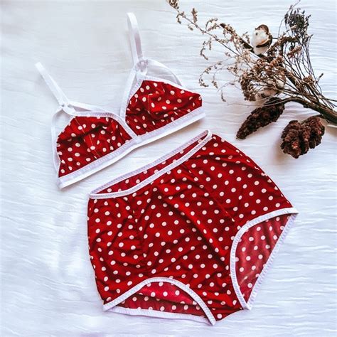 SUSAN RED POLKA Dot Lingerie Set Polka Dot Bra And Panties Etsy UK