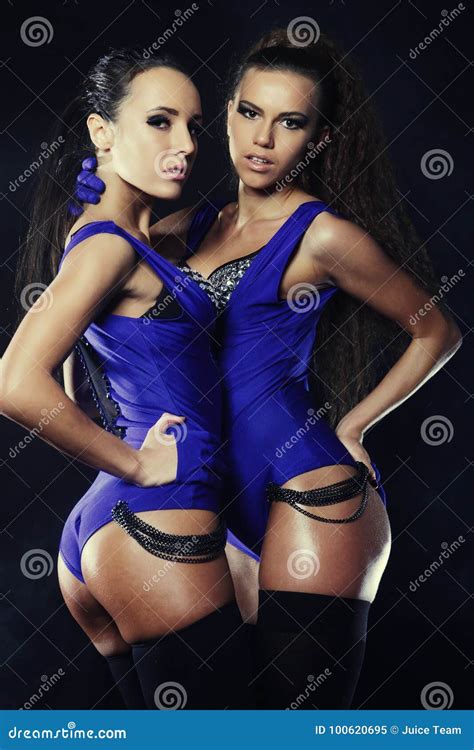 Two Woman Posing In Lingerie Stock Image Image Of Beautiful