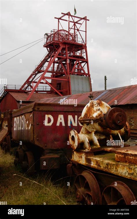 Pit Head Winding Gear Viewed Over The Supplies Yard At The Big Pit