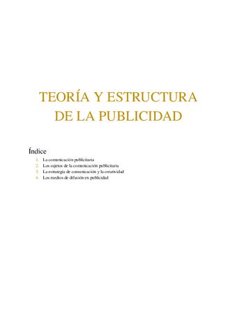 Teoria Y Estructura De La Publicidad Pdf