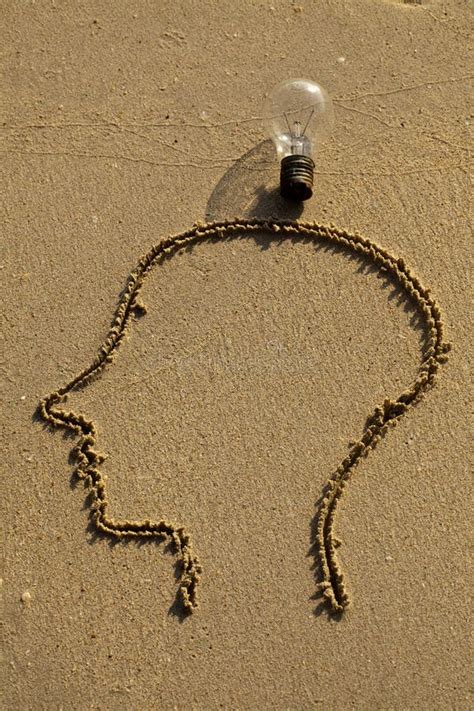 human head  bulb stock image image  creative concept