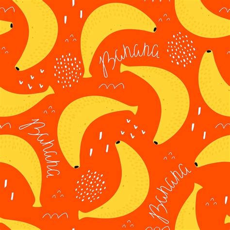 Premium Vector Seamless Pattern With Cartoon Bananas