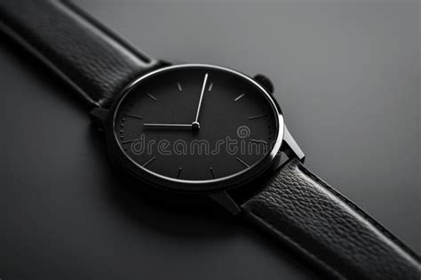 AI Generated Illustration Of A Minimalist Black Wristwatch With A