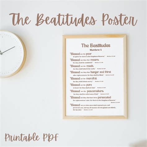 The Beatitudes, Beatitudes Poster, Beatitudes Printable, Matthew 5 ...