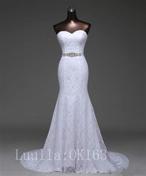 Women Fashion White Ivory Mermaid Wedding Dress Bridal Gown Lace Dress