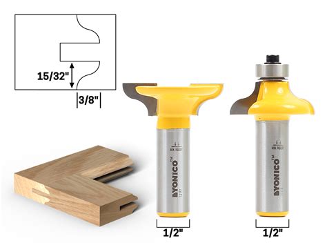 Yonico Medium Ogee 2 Bit Matching Entry Door Profile Router Bit Set 1