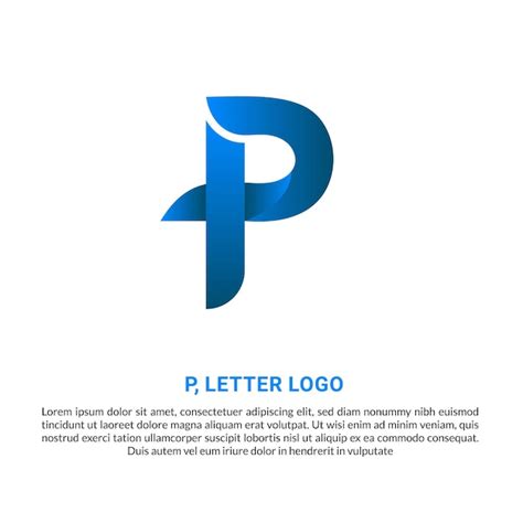 Logotipo Da Letra P Uma Cor Azul Vetor Premium