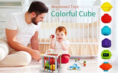 Goujfol Montessori Juguete Cubo de Actividades Juguetes Bebé Cubos