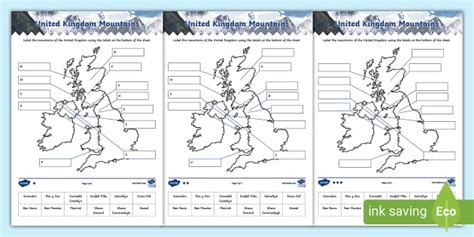 Uk Mountains Labelling Activity Teacher Made Twinkl