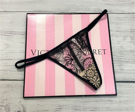 Luxe Victoria Secret Floral Black Embroidered Peek A Boo Push Up Bra Thong Set Ebay