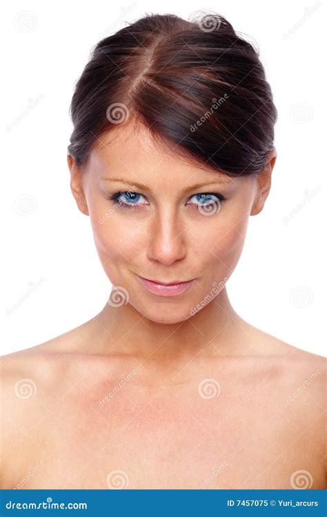 Beauty Cheeky Woman Looking Down Stock Image Image Of Copy Looking