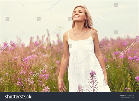 Outdoor Portrait Beautiful Middle Aged Blonde Stock Photo 373732834 Shutterstock