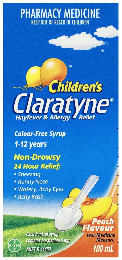 Claratyne Children's Non-Drowsy Syrup Peach 100mL - IGA Superpharm Zillmere