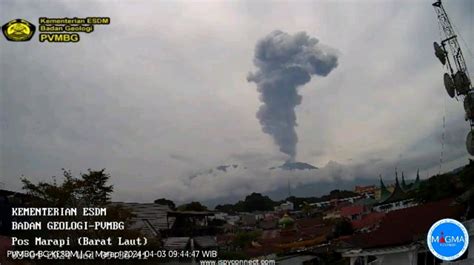 Gunung Marapi Meletus Semburkan Abu Vulkanik Setinggi 1 500 Meter