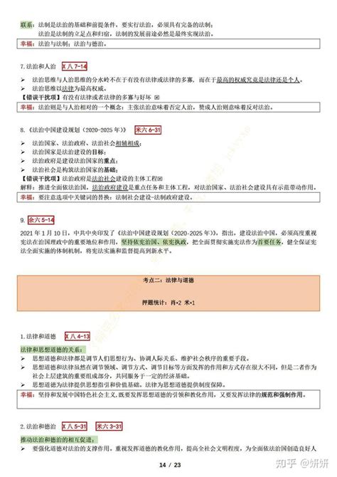 2022考研政治押题知识点汇总：思修部分pdf 知乎